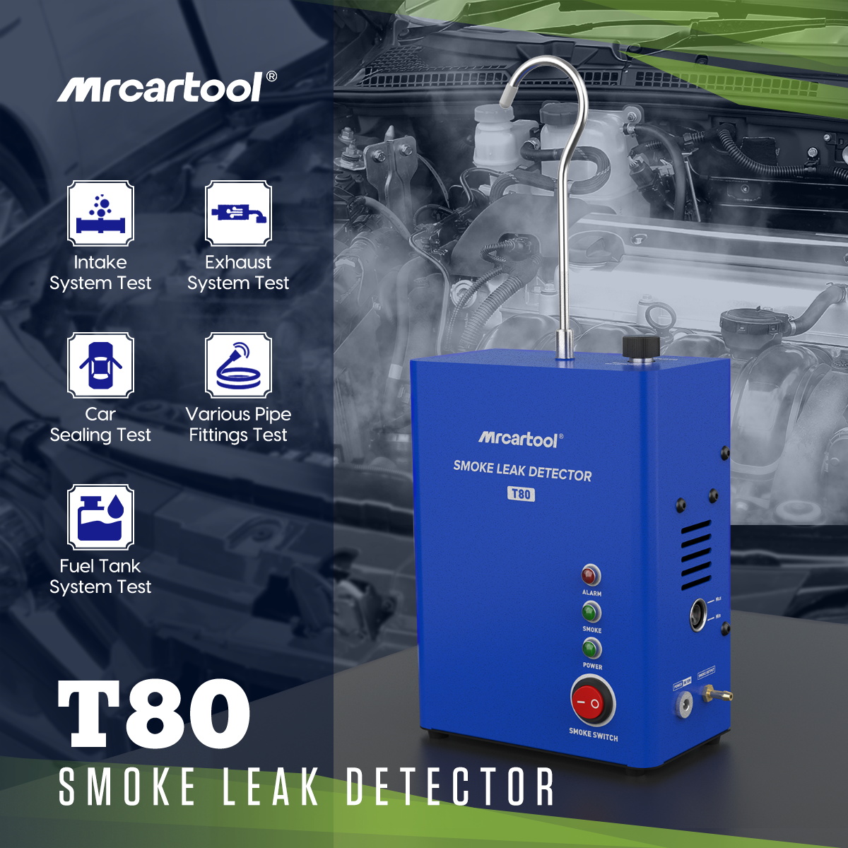 Smoke Leak Detector - MR CARTOOL 자동차 연기 누출 감지기