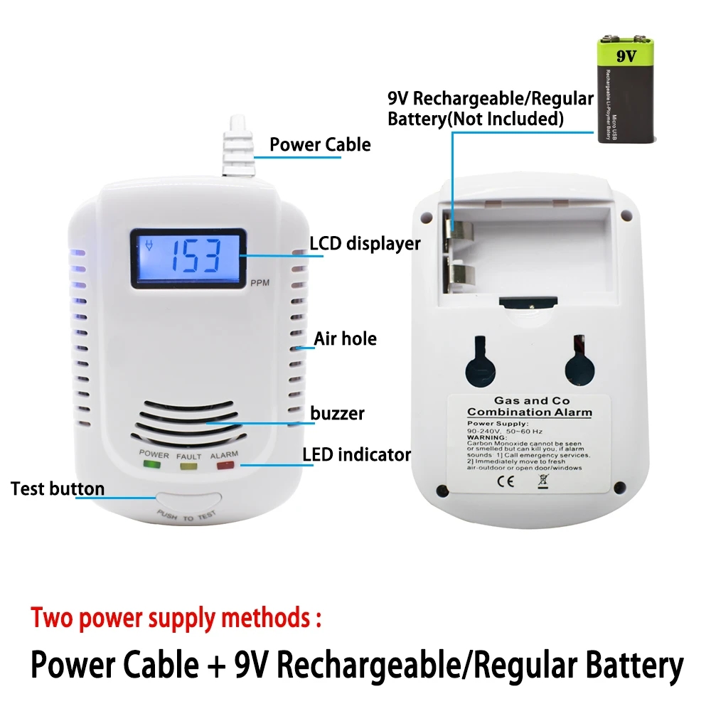 Smoke Leak Detector - 새로운 CO 누출 감지기 2-in-1 일산화탄소