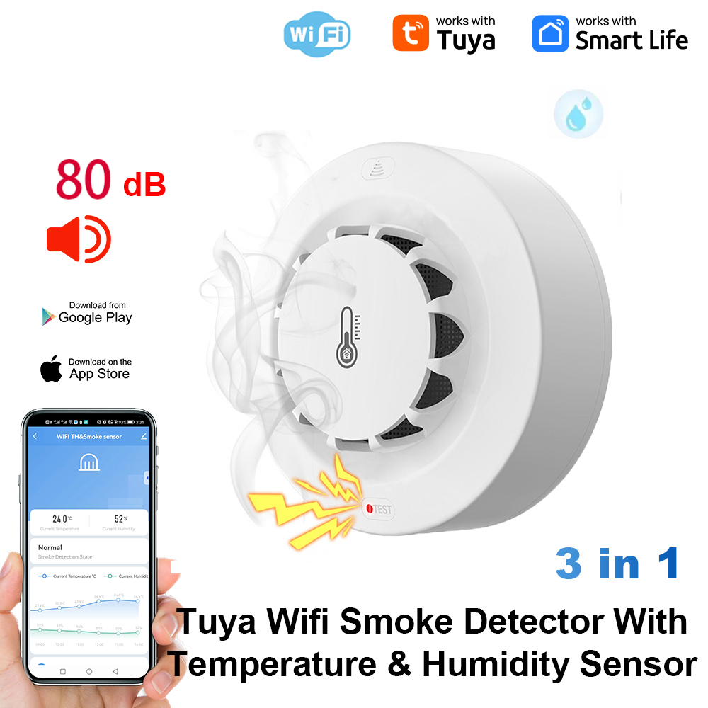 Tuya WiFi 온도 및 습도 센서 연기 감지기 보호 - Smoke Leak Detector 리뷰 및 가격
