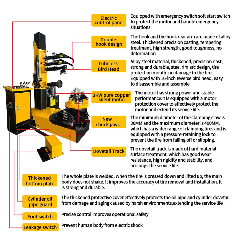 고효율 수직형 전기 트럭 타이어 수리 기계, 자동차 정 - Tire Changer Machine 리뷰 및 가격