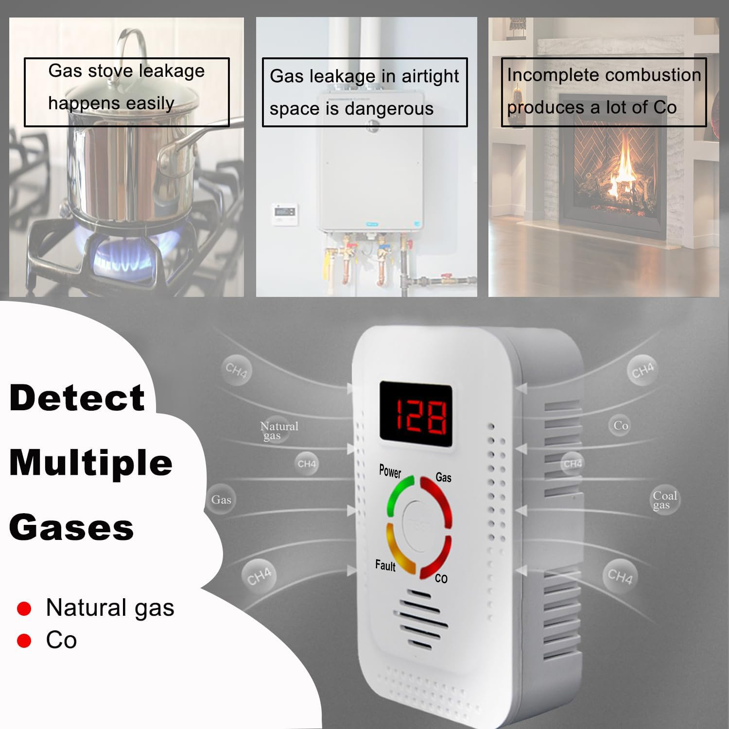 천연 가스 감지기 2in1 및 일산화탄소 CO 감지기, - Smoke Leak Detector 리뷰 및 가격
